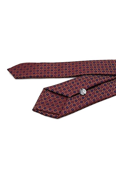 Kravatkolik Burgundy Motif Pattern Slim Tie Sk7985