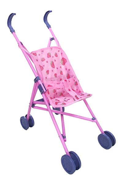 Aruba Katlanabilir Puset Pembe Renk Baston Oyuncak-Oyuncak Puset Katlanabilir Bebek Arabası Pembe Baston Plastik Bebek Puseti