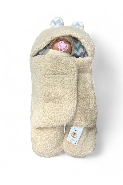 Mayu Baby Collection Zigzag Desen Welsoft Dış Kundak 0-6 Ay Bebekler için