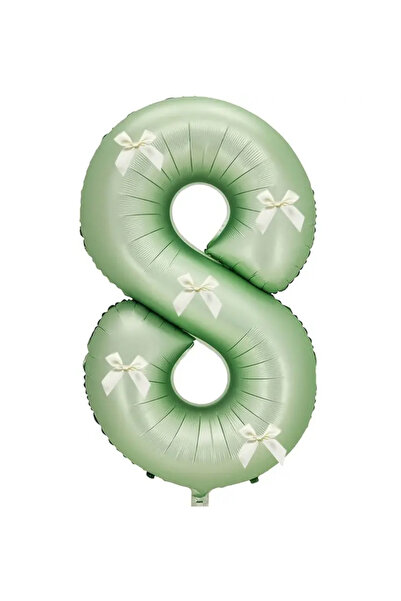 Çemrek Süs Parti بالون من رقائق النعناع مع فيونكة كريمية 100 سم