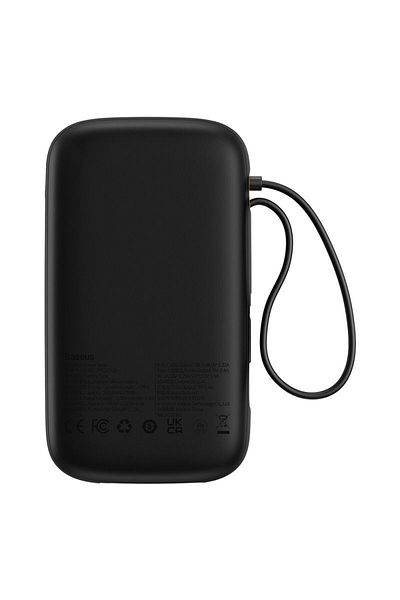 Baseus OS-Baseus Qpow2 Dual-Cable Digital Display Fast Charge Power Bank 20000mAh 22.5W Cluster Black