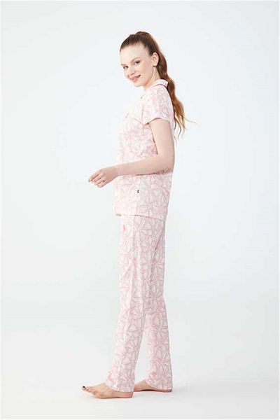 U.S. Polo Assn. BAZA. Polo Assn. 16739 Set pijamale dama - maneca scurta, coral