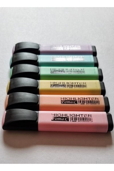 Modellino 6-Piece Highlighter Pastel Colored Pencils - Fomax Paper with Soft Cut-Out Nib That Does Not Fasten Back