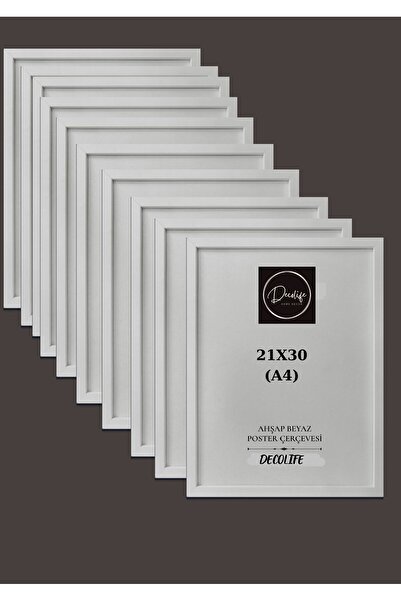 decolife 10'LU A4 ÇERÇEVE, BELGE ÇERÇEVESİ, DİPLOMA, SERTİFİKA, FOTOĞRAF ÇERÇ...