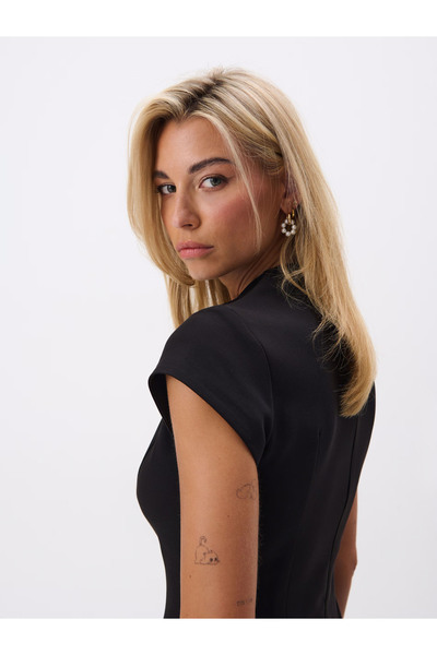 SELAZRA Gokwe Hakim Yaka Kısa Kol Regular Fit Beyaz Renk Elbise