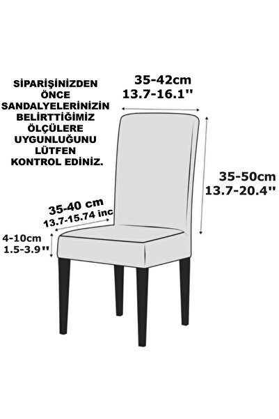 Bumedo Ipek Kadife 6'lı Sandalye Kılıfı Likralı Lastikli Kadife Sandalye Örtüsü (6 ADET) - Gold