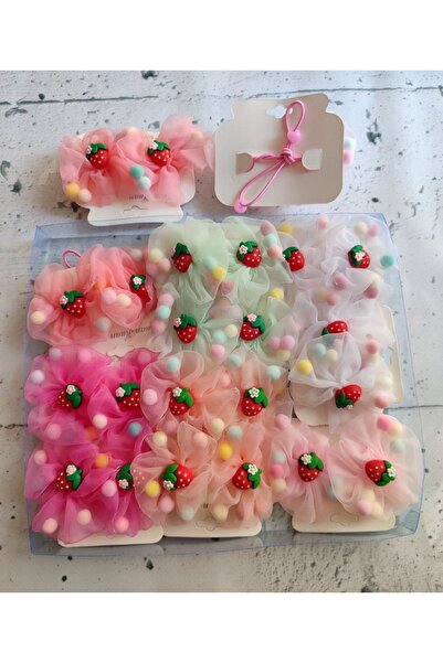 senacacollection 2 Adet Çilekli Lastik Toka