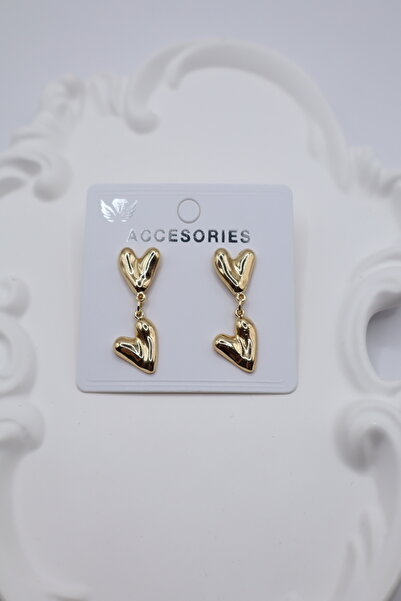 DEMOKAN أقراط نسائية 3 سم متدلية على شكل قلب أساسي