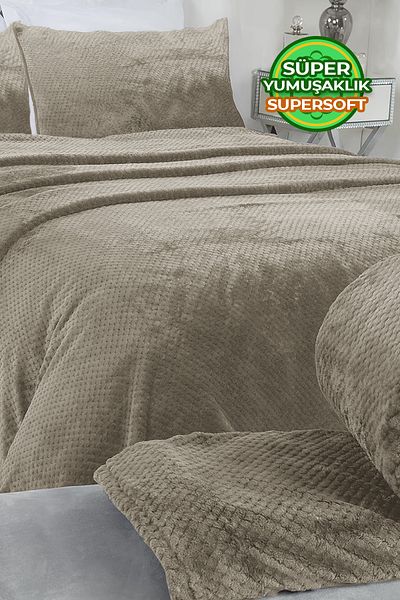 Evlen Home Collection Wellsoft Double Bed Set - 3 Pieces Lavin Soft Plush, Washable