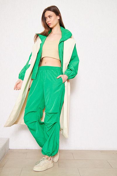 comstar Pantaloni de sport Jogger verzi cu talie elastică pentru femei