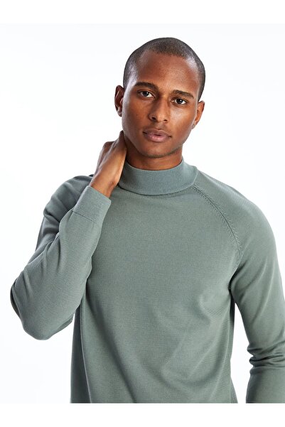 LC Waikiki Ανδρικό πλεκτό πουλόβερ με μακρυμάνικο μισό ζιβάγκο LCW Vision