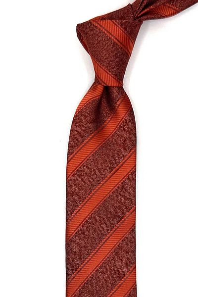 Kravatkolik Orange Line Pattern Slim Tie Sk8024