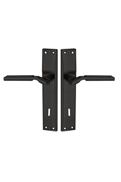 bersayapı Azra Aynalı Oda Kapı Kolu ve Sesiz Gömme Kilit Siyah 1 Kapılık Takım Siyag Kapı Kilidi 40mm