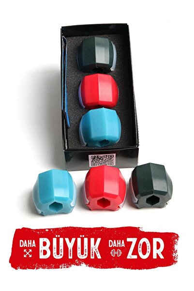 JawlineGreat ÇENE KASI EGZERSİZ TOPU BÜYÜK BEDEN  3'SET başlangıç seviyesi Or...