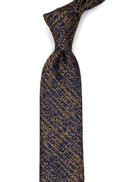 Kravatkolik Sk8019 Model Saffron Sand Patterned Slim Tie