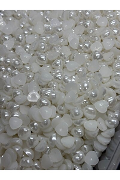 BEİLYS COSMETİCS & ACCESSORY نصف قلب لؤلؤة 8 مم أوف وايت (50 غرام - 350 م) ب:4