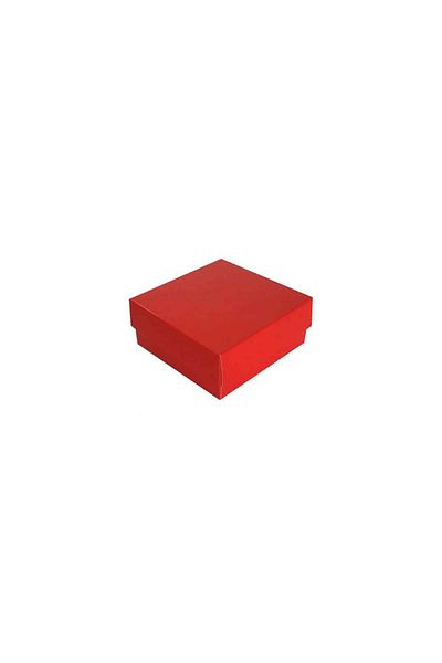 TT Tahtakale Toptancıları Complete Cardboard Box Solid Color 7X7X2.2 cm (25 Pieces) Red