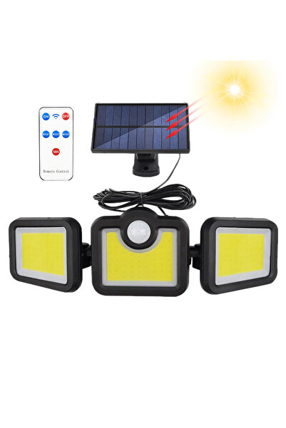 Greentech Water Güneş Enerjili Hareket Sensörlü, 3 Taraflı 171 Cob Led Aydınl...