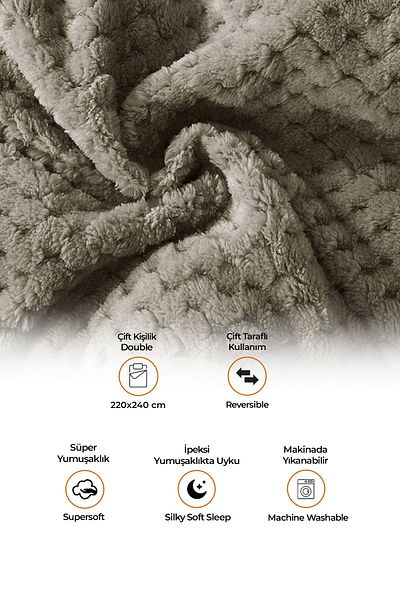 Evlen Home Collection Wellsoft Double Bed Set - 3 Pieces Lavin Soft Plush, Washable