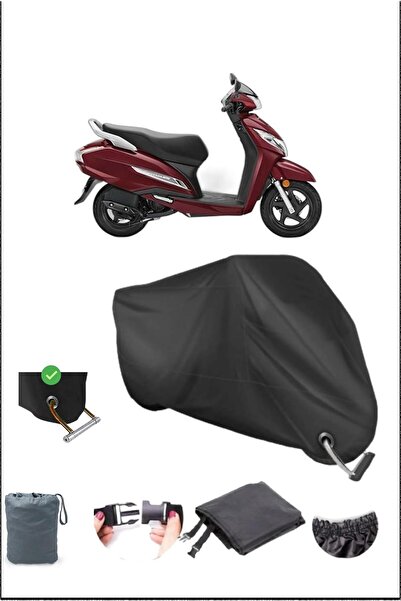 Breen Siyah Honda Activa125 Dayanıklı Kilit Uyumlu Su Geçirmez Motosiklet Brandası