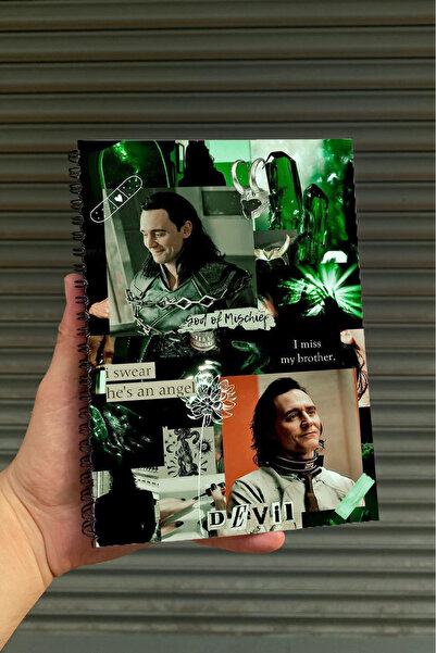 Ludios Loki Kolaj A5 Spiralli A5 Çizgisiz Tuale Kapaklı Hediyelik Defter (200...