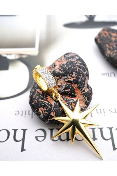 Cansum Silver Kuzey Yıldızı Charm Kolye Ucu Gold