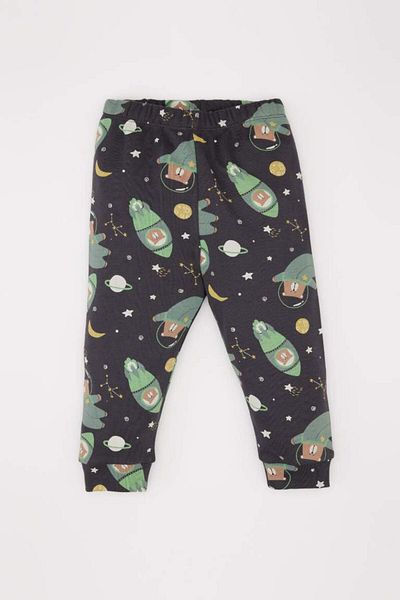 DeFacto New Season Baby Boy Pajama Set Space Printed Long Sleeve Top Elastic Waist Long Bottom