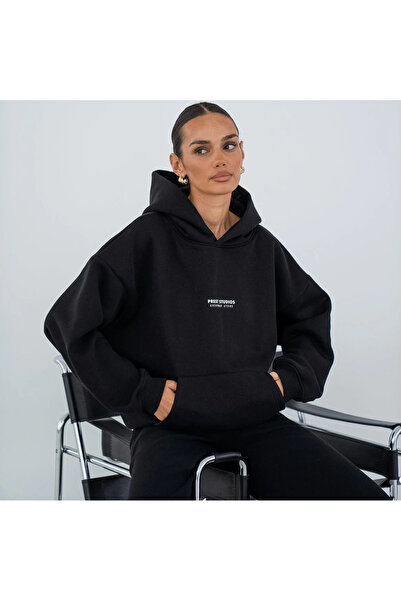 jansogroup سويت شيرت نسائي مطبوع عليه بريست - 3 خيوط مدمجة، قطن كبير الحجم