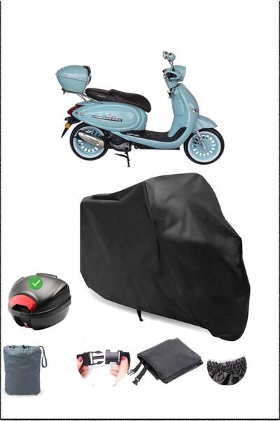 Breen غطاء دراجة نارية أسود من أرورا Arora Ar 50 كابتشينو متوافق مع الحقيبة ا...