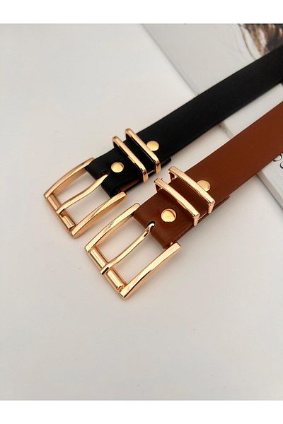 Descoin Set de 2 catarame aurii cu punte de grilă - centură pentru femei, centură pentru haină, centură pentru pantaloni, rochie