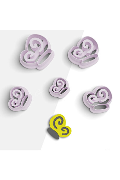 flament aşk Butterfly Shaped Polymer Clay Mold, Cookie Mold, Jewelry Mold, Cl...