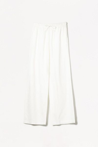 Bershka Linen blend trousers with an elasticated waistband