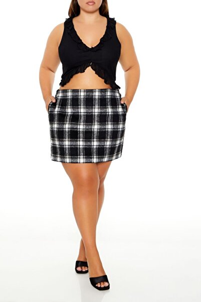 Forever 21 Plus Size Ekose Mini Etek