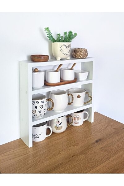 Özdemir Mobilya Mutfak Tezgah Üstü Baharatlık & Kupa Rafı