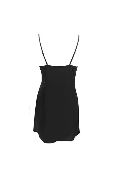 Magic Form 87430 Crepe Satin Lace Nightgown - Black