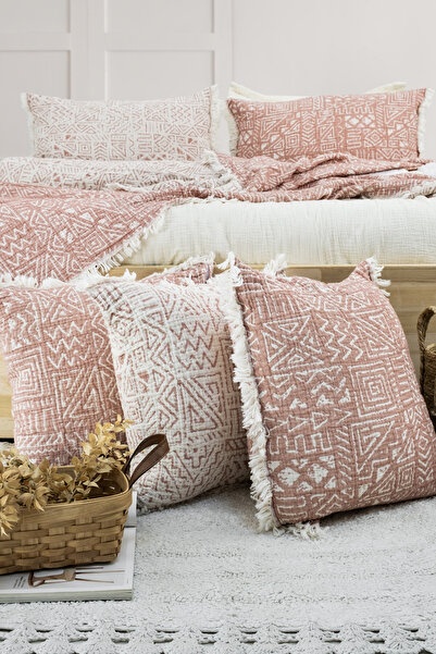 Meet MyNatural %100 Pamuk Müslin Yatak Örtüsü Çift Taraflı Koltuk Örtüsü Çift Kişilik Yastık Kılıflı Set 230x240