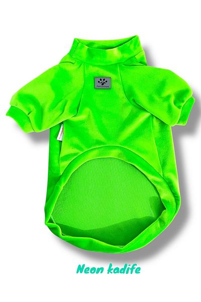 PetiliDünya Neon Green Velvet Fabric Cat Dog Suit Dog Suit