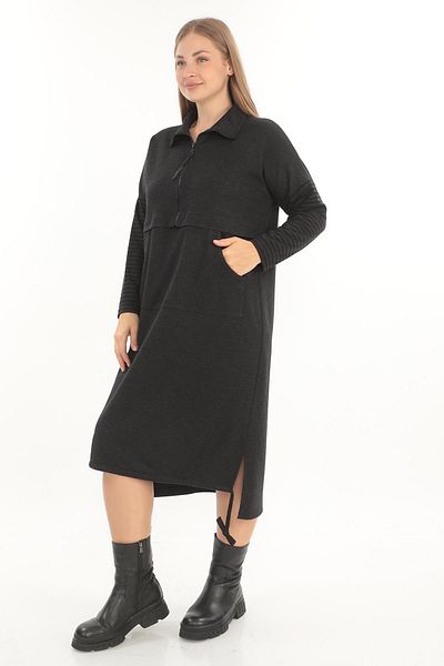 Zedd+ Plus 23620 Model Gray Dress