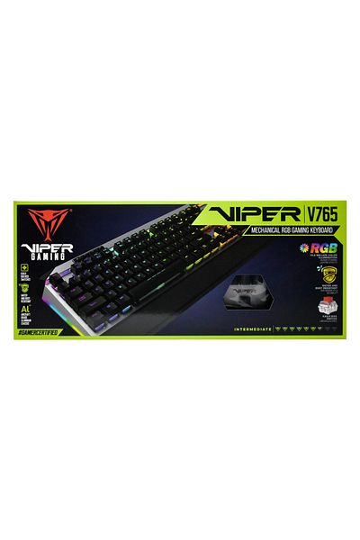 Patriot Viper لوحة مفاتيح ميكانيكية V765 RGB باللونين الأسود والرمادي