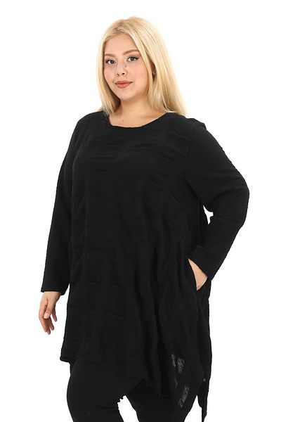 Zedd+ Plus Black Tunic - 24663 Model Tunic