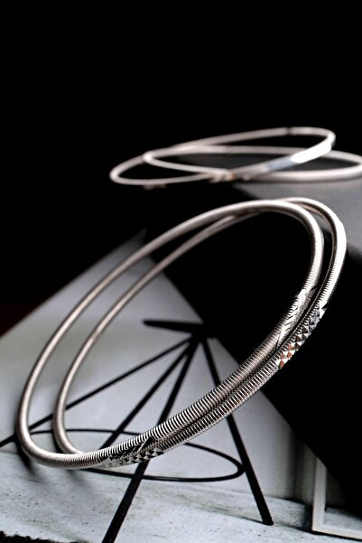 Cansum Silver Ajda Bilezik Desenli