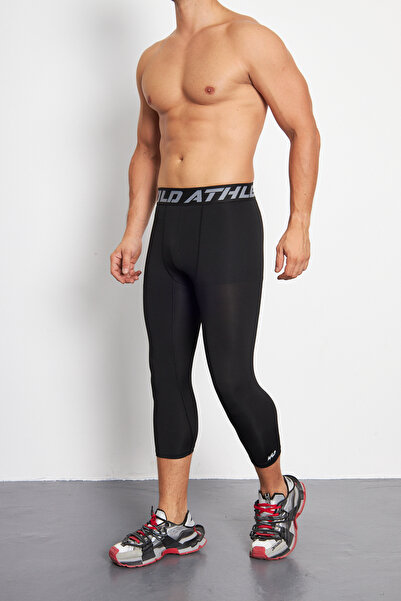 Wild Athletic Men's Black Fitness Pro Sports Training 3/4 Leggings