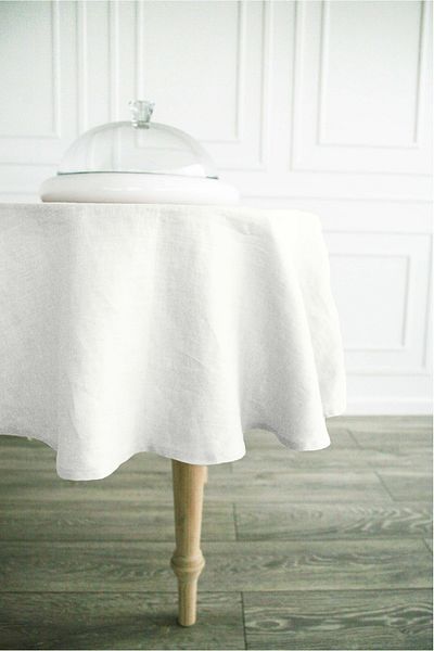 cherila 100% Natural Cotton Linen Classic Round Table Cloth