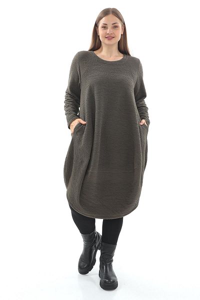 Zedd+ Plus 23500-1 Model Khaki Dress