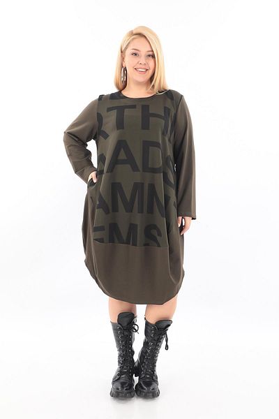 Zedd+ Plus Khaki Dress 22577