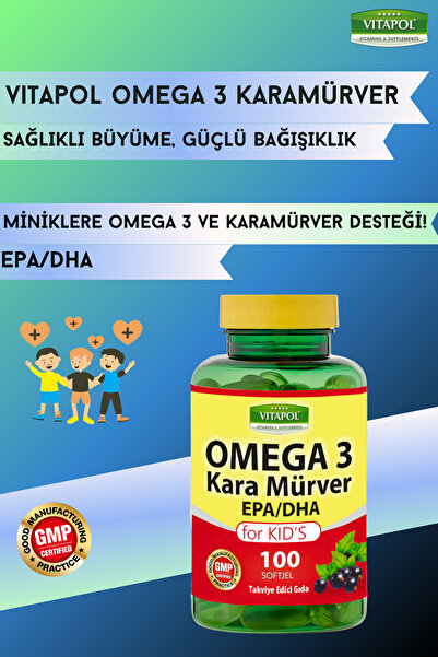 Vitapol Kıds Çocuk Omega 3 Karamürver 100 Kapsül