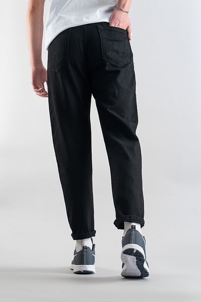 bombe Ανδρικό Μαύρο Straight Fit Jean Lycra Jeans Boyfrend Denim