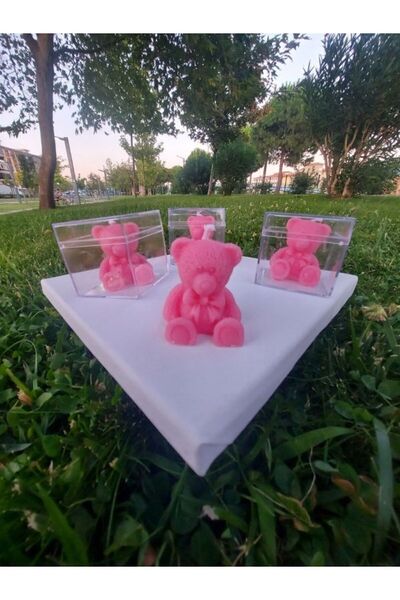 SEVİMLİ TASARİMLAR 5 Adet -Süslemesiz Şeffaf Mika Kutulu (5*5) Kırmızı Ayıcık...