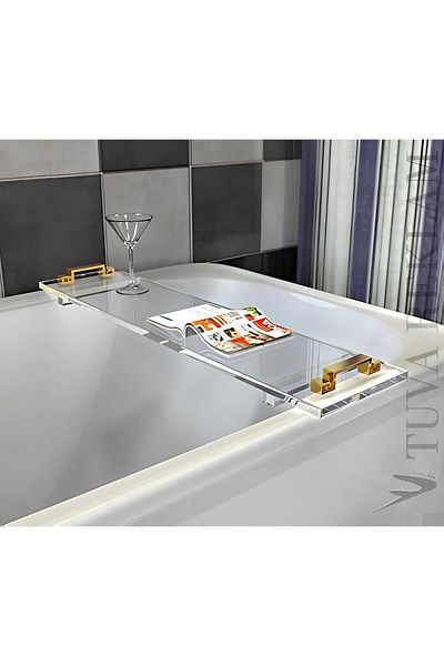 TUVAREKLAM Tuva Ad Transparent Plexiglass New Generation Bath Tray (Multiple Color Options)