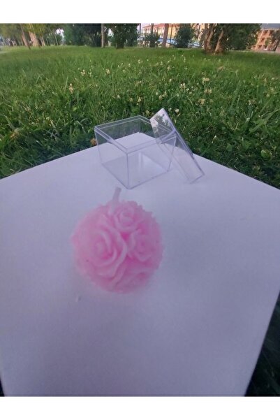 SEVİMLİ TASARİMLAR 5 ADET -Süslemesiz Şeffaf Mika Kutulu (5*5) Pembe Yuvarlak...